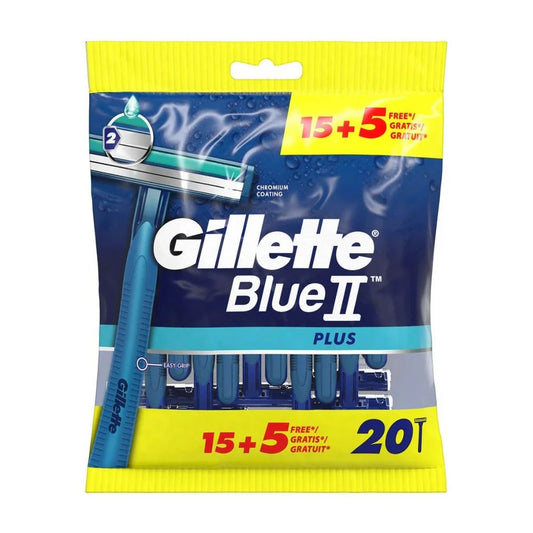 Gillette Blue II Plus Disposable Razors 15 + 5 Free Razors