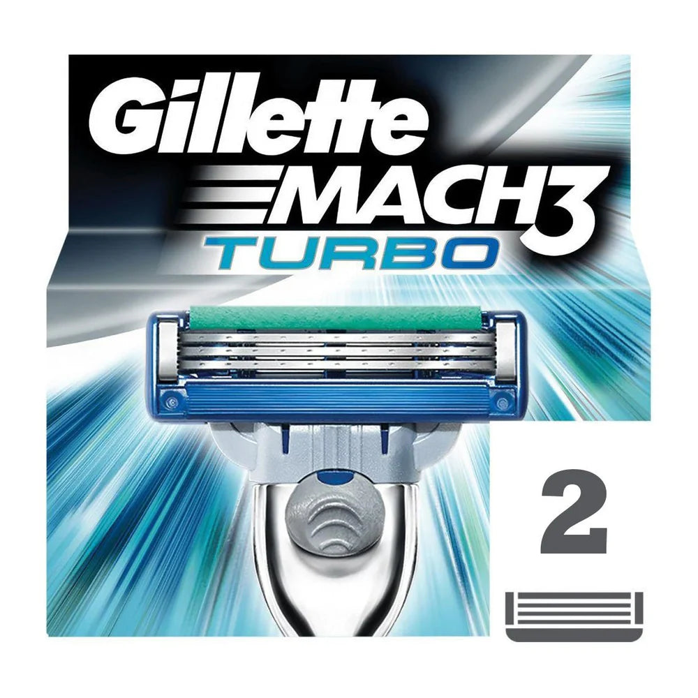 Gillette Mach3 Turbo Razor Blades 2 count