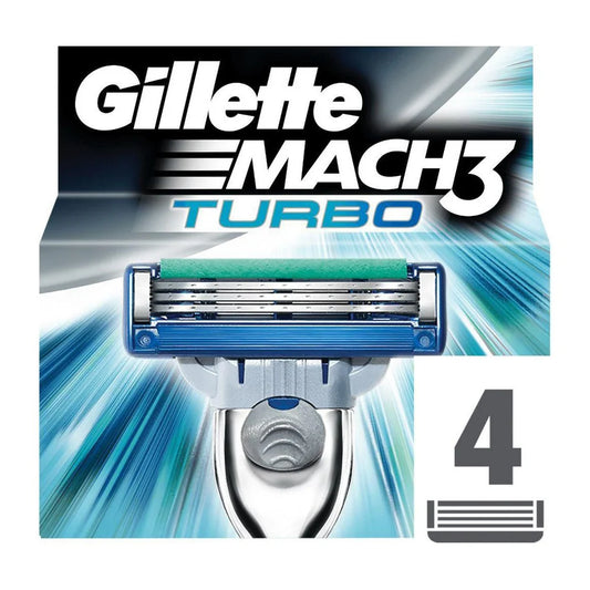 Gillette Mach3 Turbo Razor Blades 4 Count