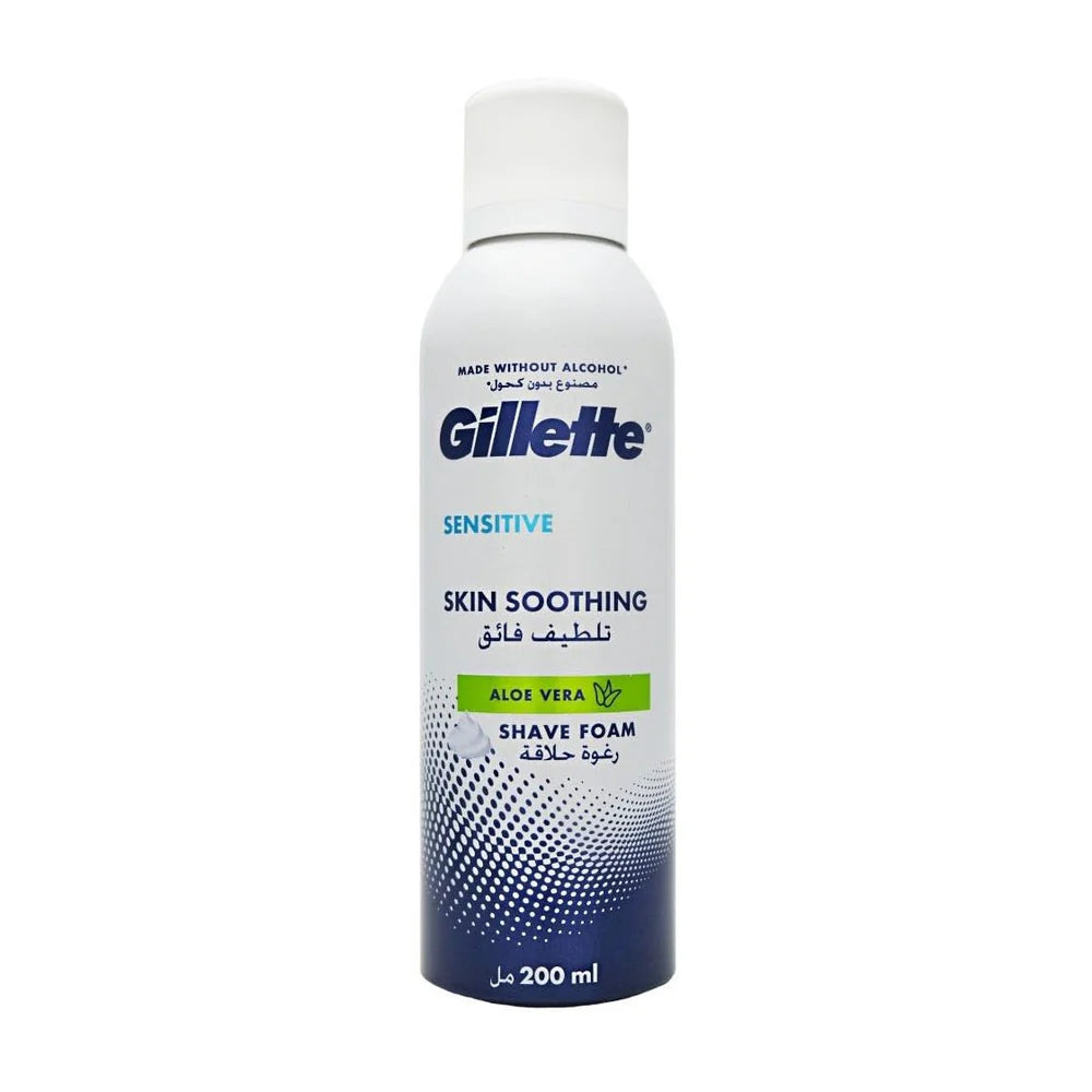 Gillette Sensitive Soothing Aloe Vera Shave Foam - 200ml