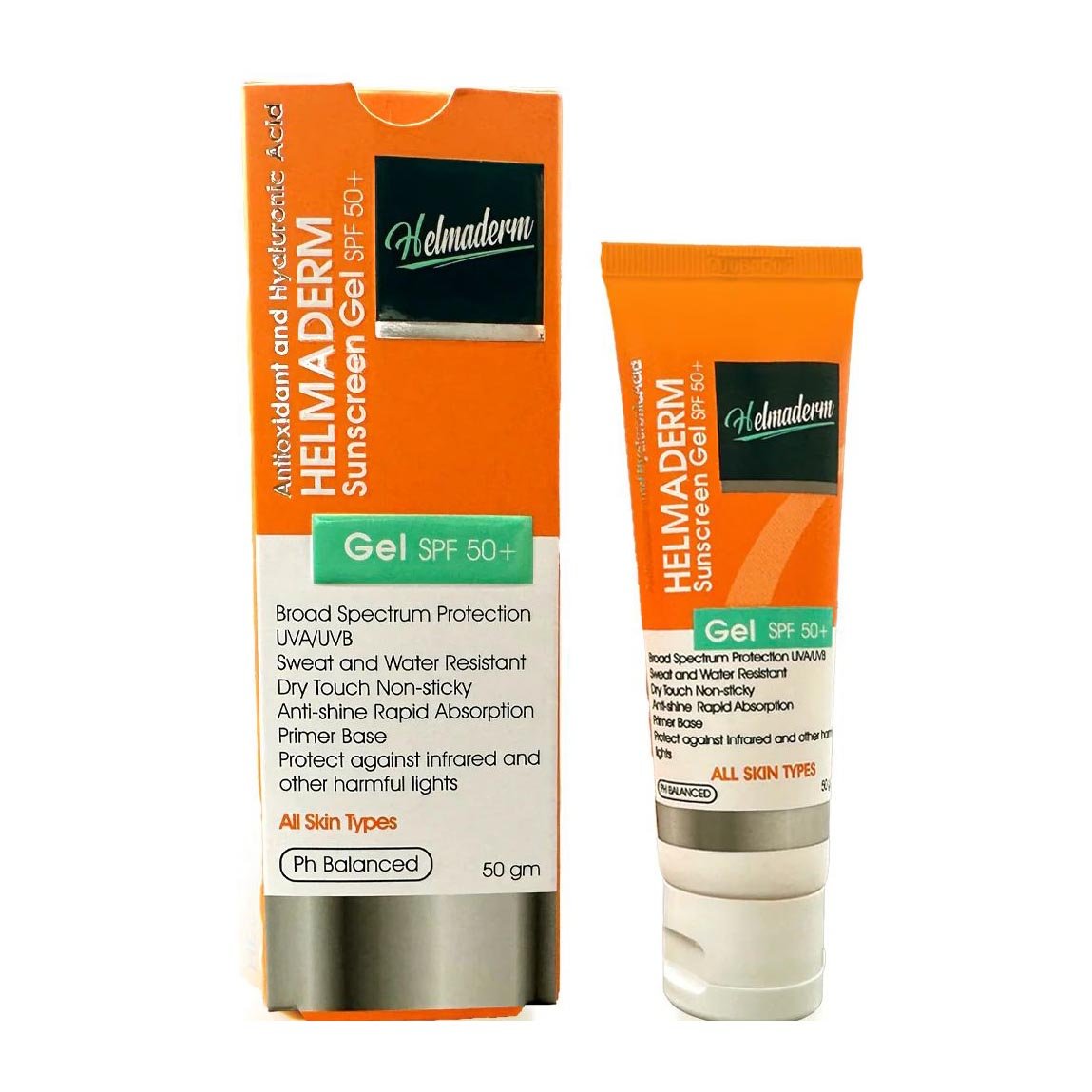 Helmaderm Antioxidant and Hyaluronic Acid SPF50+ Sunscreen Gel - 50gm