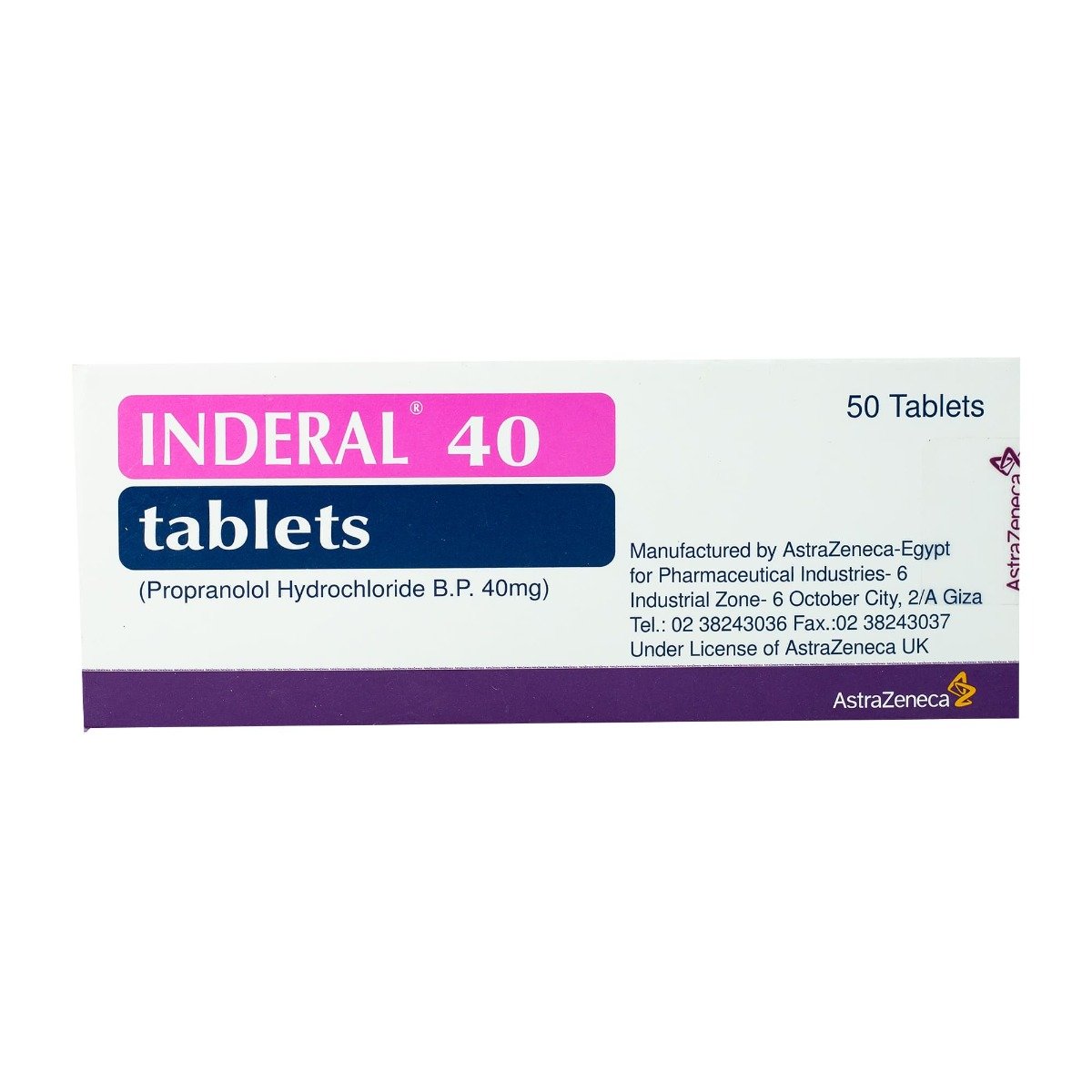 Inderal 40 mg - 50 Tablets