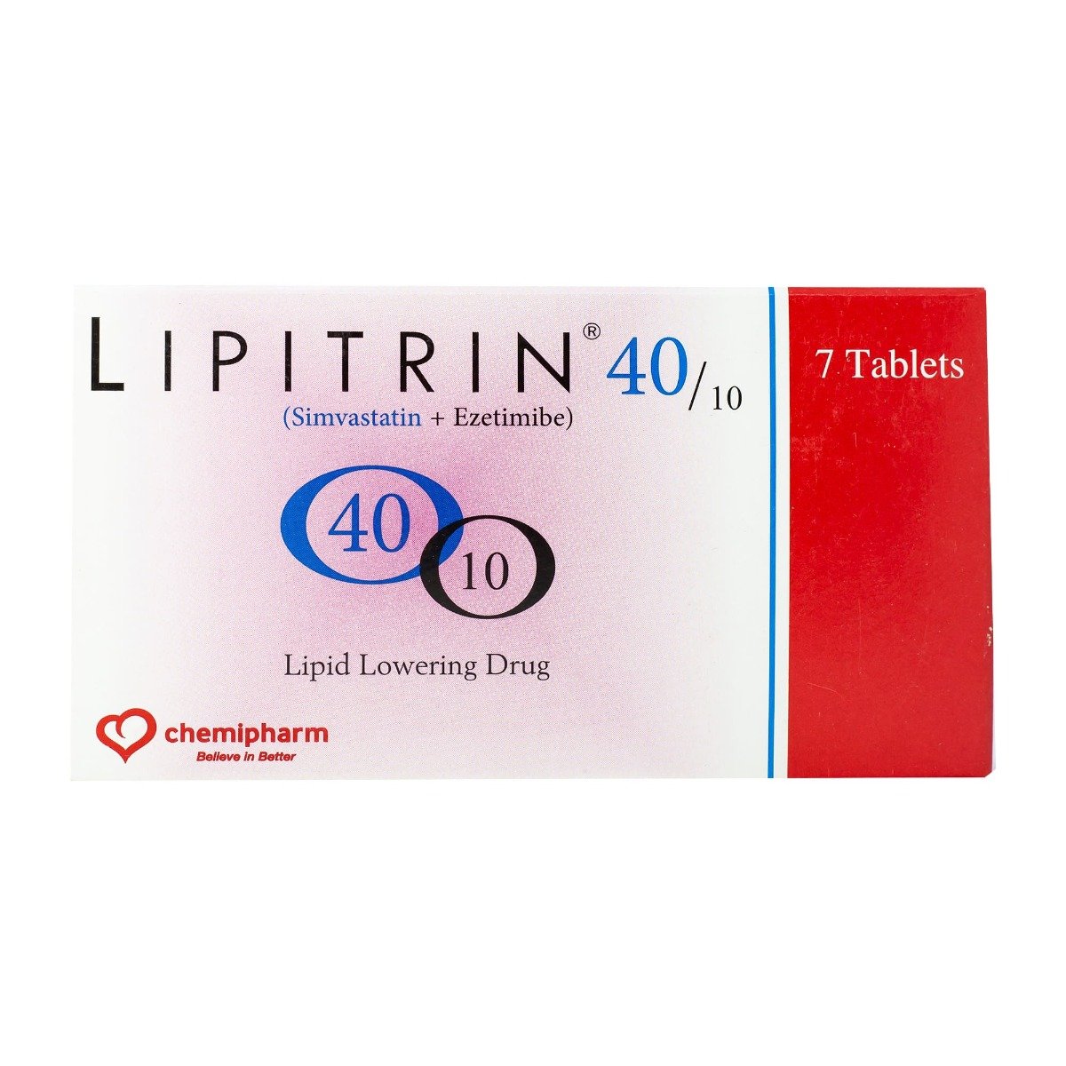 Lipitrin 40 mg-10 mg - 7 Tablets