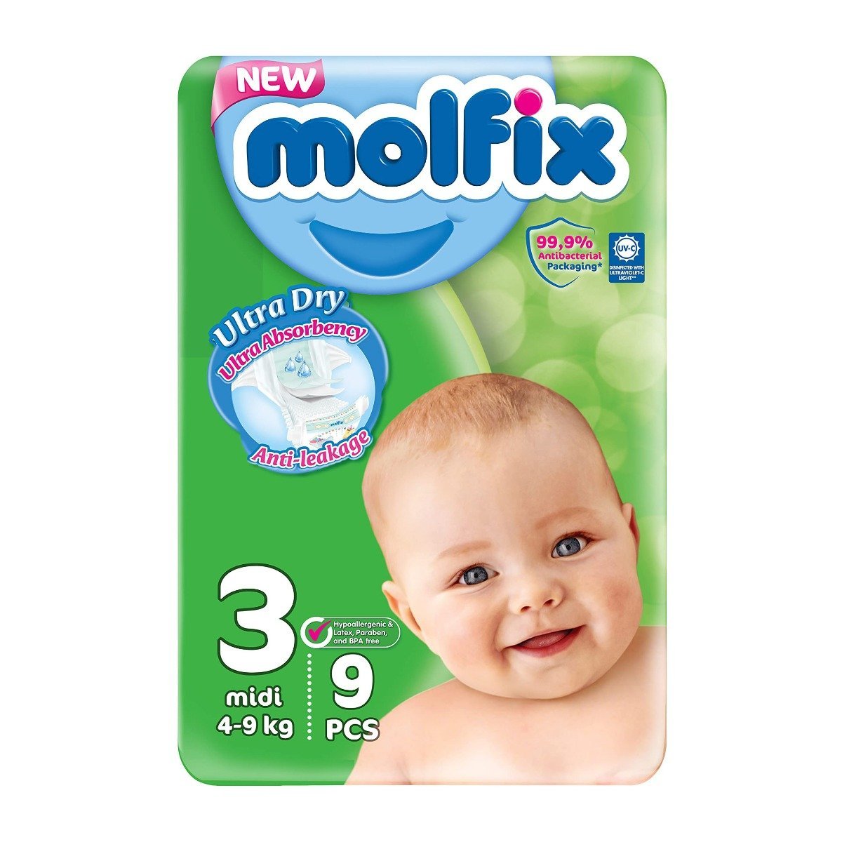 Molfix Perfect Fit Size (3) Midi 4-9Kg - 9Pcs