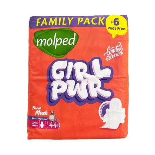 Molped Girl Power Floral Musk Compressed Maxi Long Pads - 44 Pcs