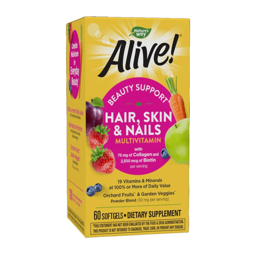 Nature’s Way Alive Hair, Skin and Nails Multivitamin - 60 Softgels