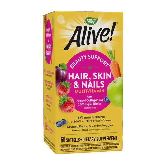 Nature’s Way Alive Hair, Skin and Nails Multivitamin - 60 Softgels