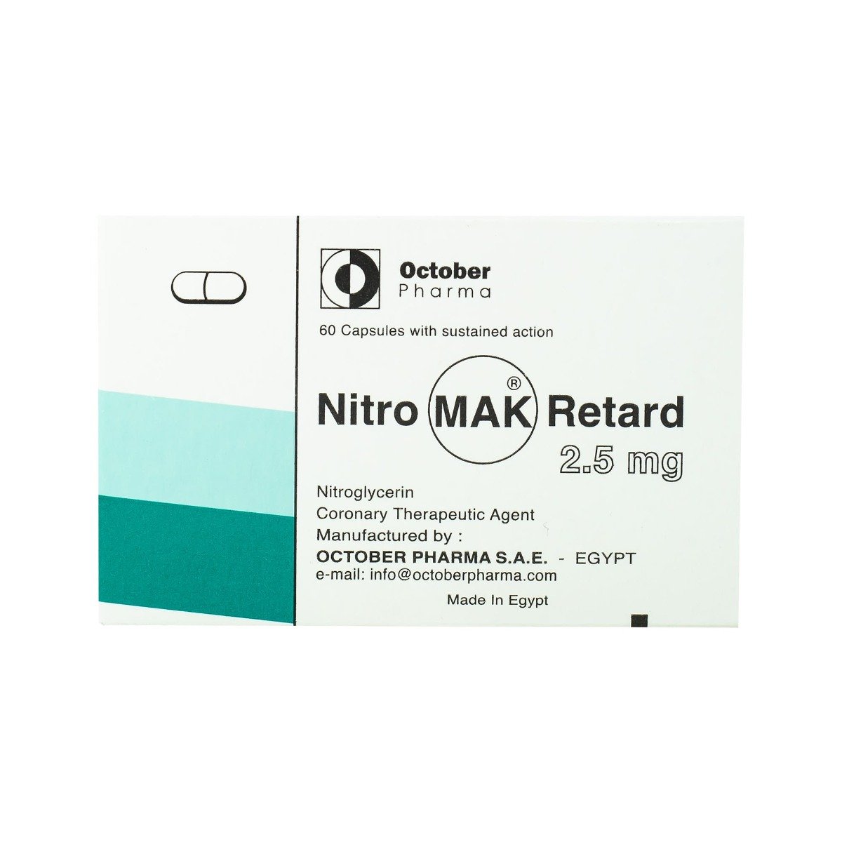 Nitromak Retard 2.5 mg - 60 Capsules