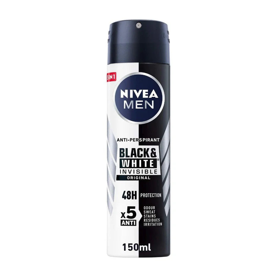 Nivea Men Black & White Invisible Original Deodorant Spray – 150ml