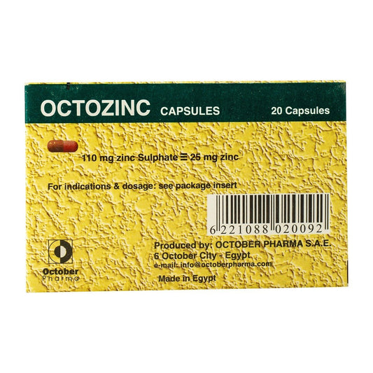 Octozinc 25 mg - 20 Capsules