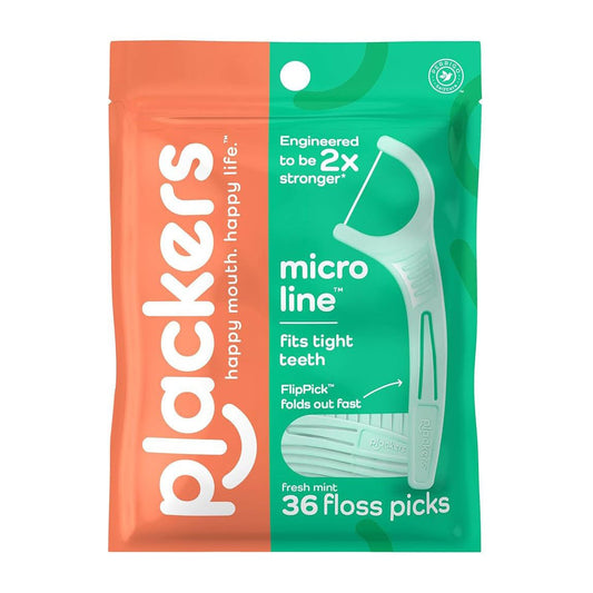 Plackers Micro Mint Dental Flossers - 36 Count