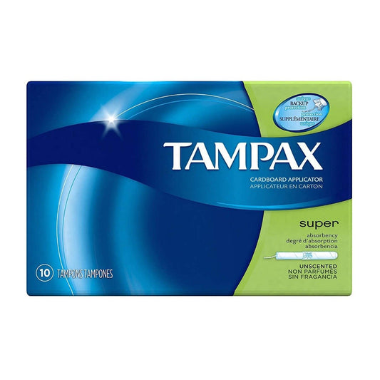 Tampax Cardboard Super Tampons Unscented - 10 Counts