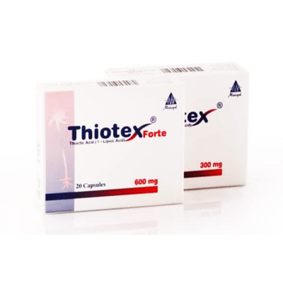 Thiotex Forte 600 mg ( Thioctic Acid = Alpha Lipoic Acid ) 20 capsules