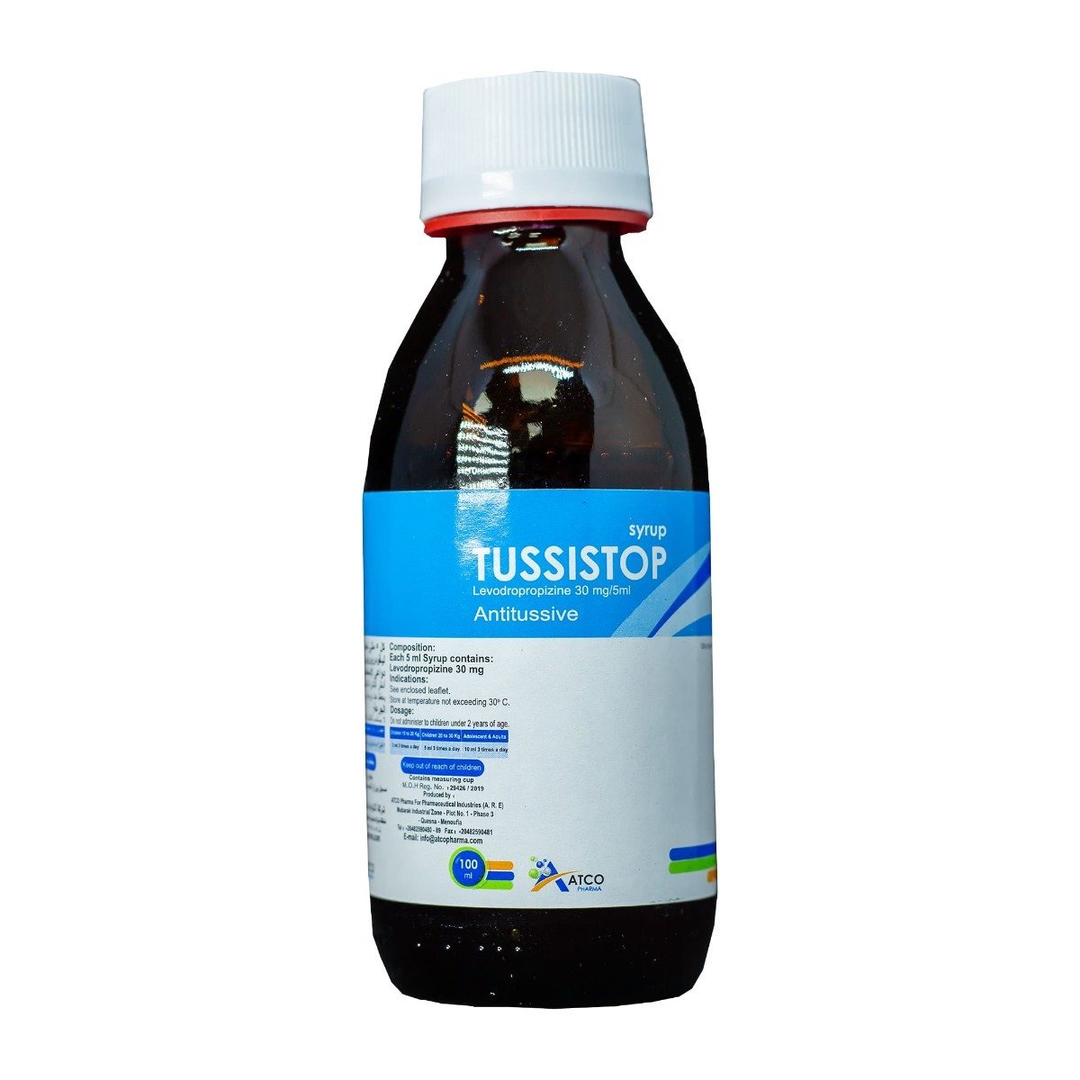 Tussistop 30 mg-5 ml Syrup - 100 ml