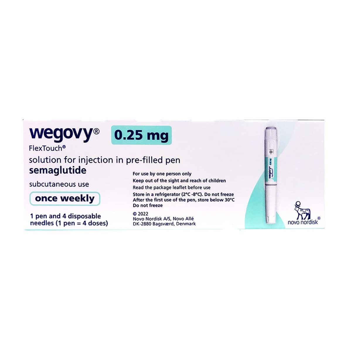 Wegovy 0.25 Mg / 1.5 Ml (1 Pen = 4 doses)